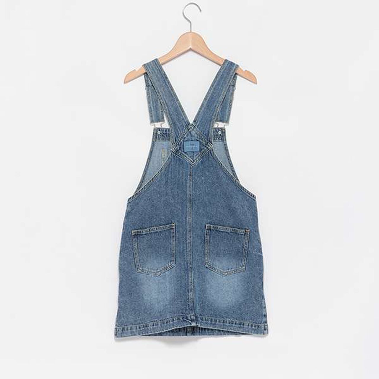 Denim Jumper Dress,Sax blue, large image number 12