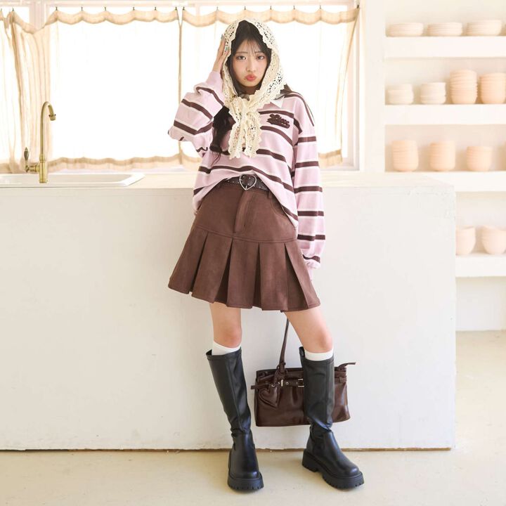[LTXC] Assorted Box Pleated Mini Skirt,, medium