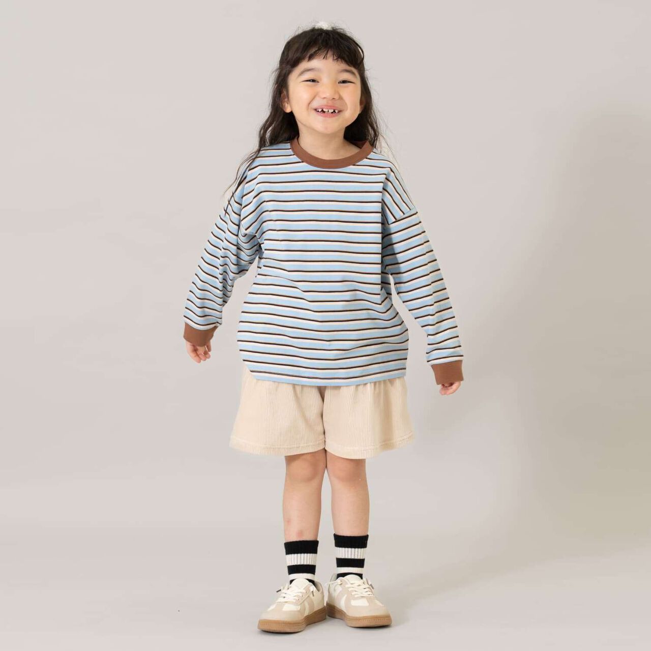 Gathered Cut Corduroy Skirt with Shorts,Deep green, large image number 1