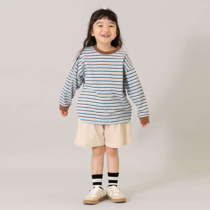 Gathered Cut Corduroy Skirt with Shorts,Deep green, medium image number 1