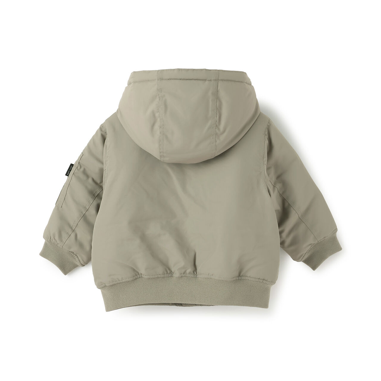 Washable MA1 Style Removable Hood Jacket,Khaki, large image number 11