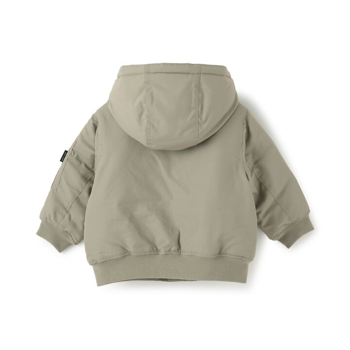 Washable MA1 Style Removable Hood Jacket,Khaki, medium image number 11