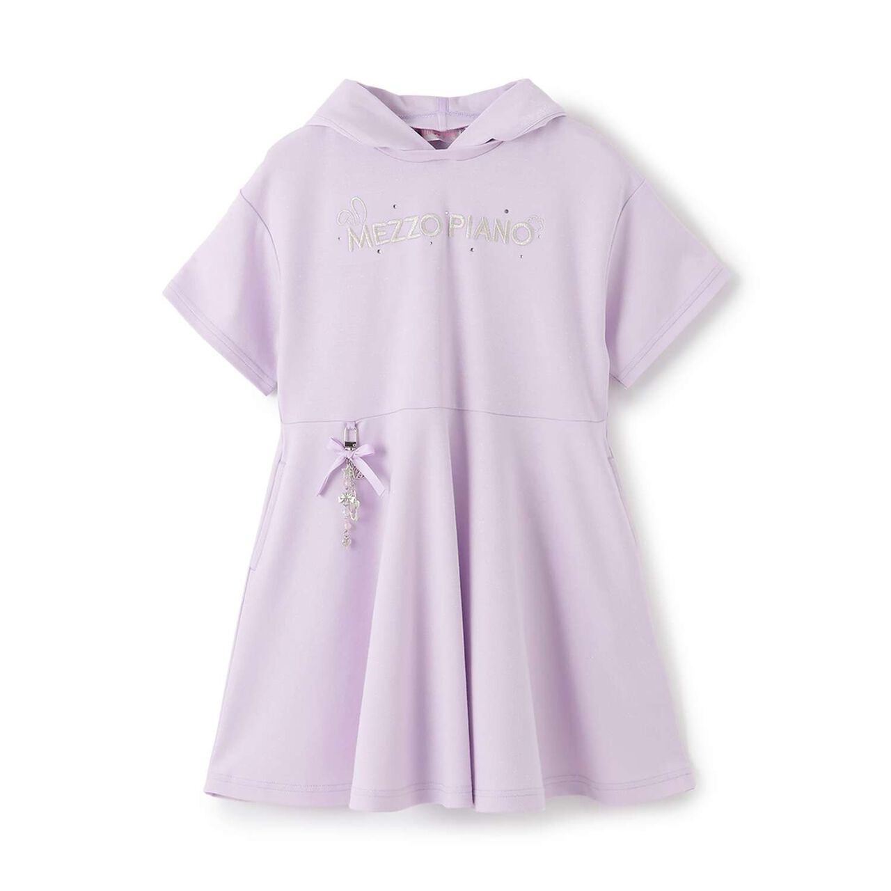 Short-Sleeve Parka One-Piece Dress with Animal Ears Charm,Turquoise, large image number 16
