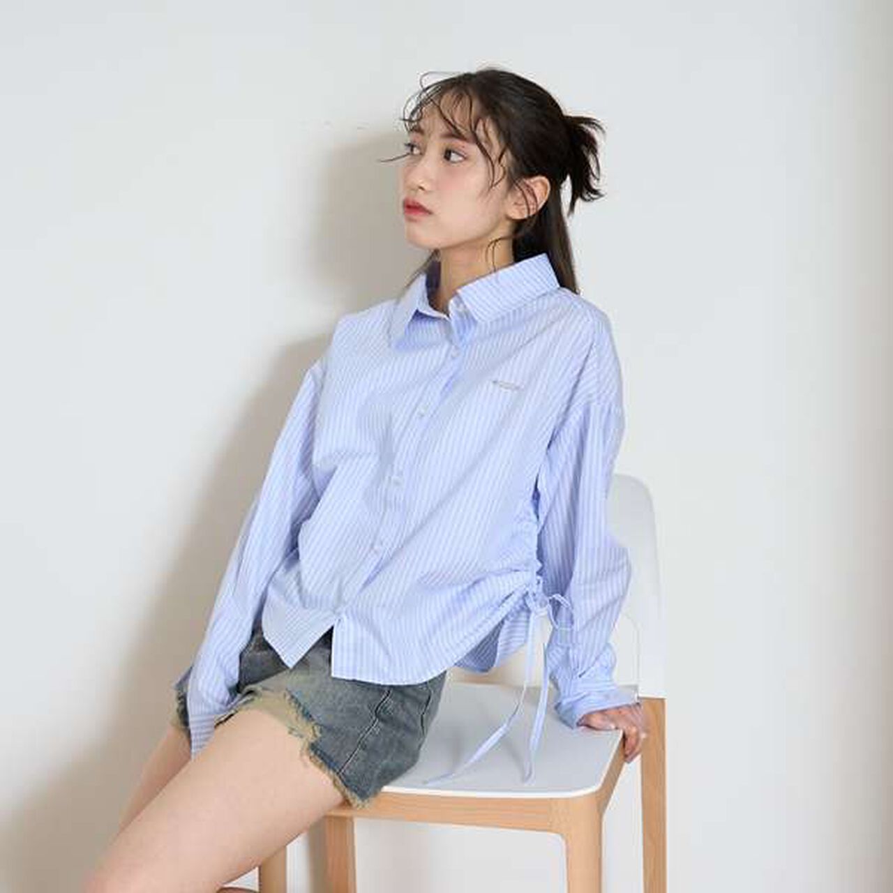 [LTXC] Side Drawstring Shirt,Off white, large image number 15