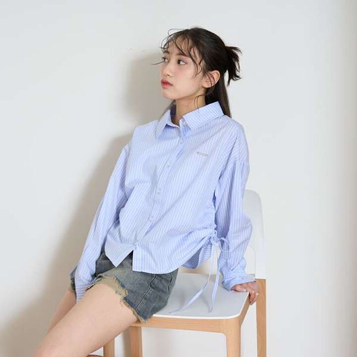 [LTXC] Side Drawstring Shirt,Off white, medium image number 15