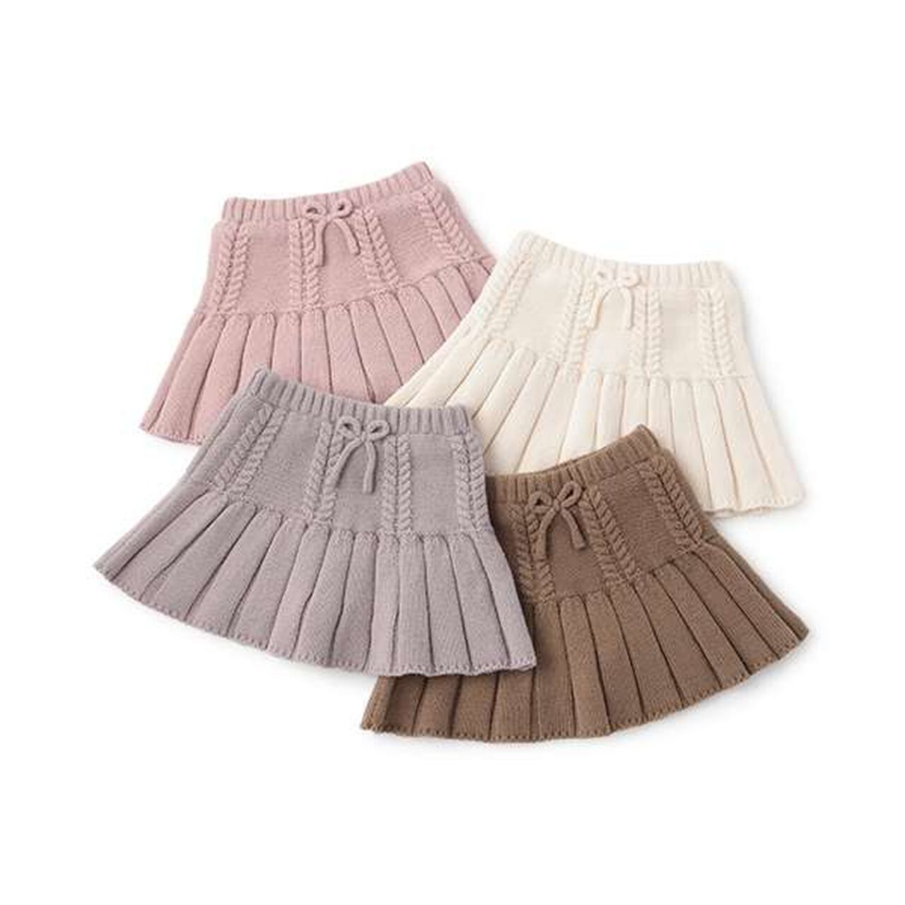 Pleated Knit Skirt,Light gray, large image number 9