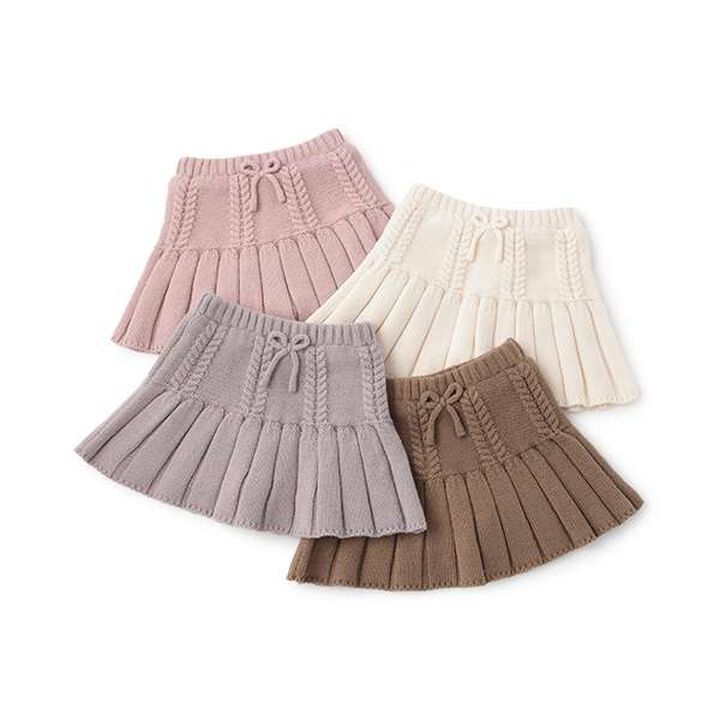 Pleated Knit Skirt,Light gray, medium image number 9