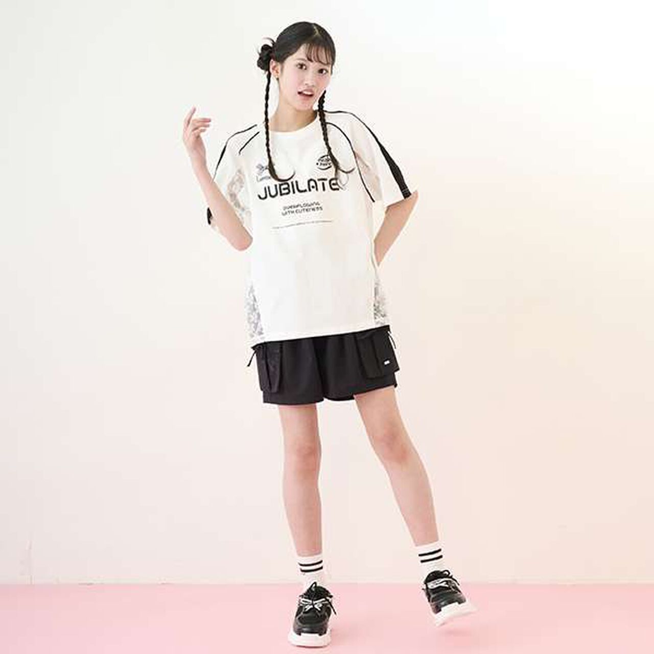 Dad Sneakers with Pearl Charm,White, large image number 33