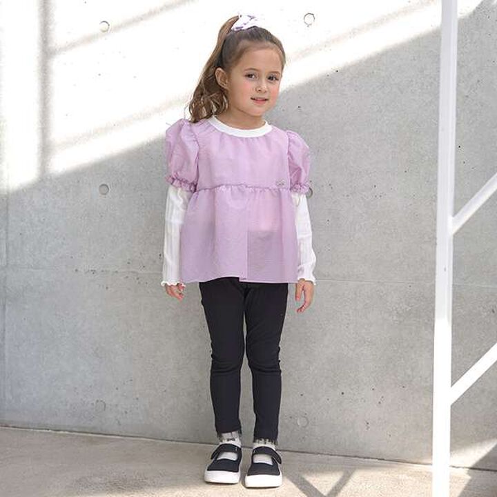 Sheer Blouse Docking Top,Lilac, medium image number 6