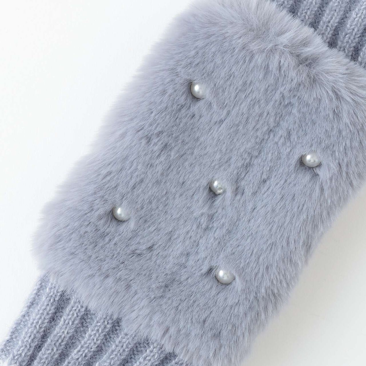 Mittens with Fur,Blue gray, large image number 2
