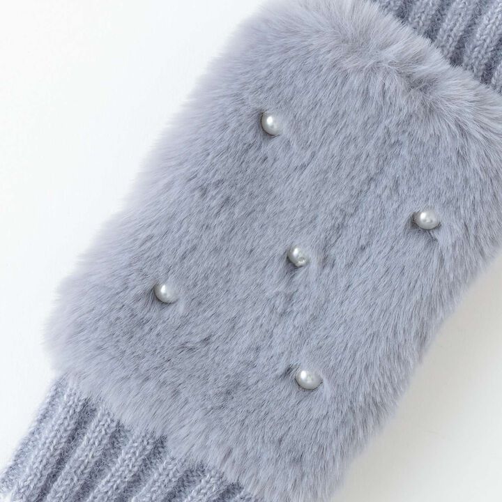 Mittens with Fur,Blue gray, medium image number 2