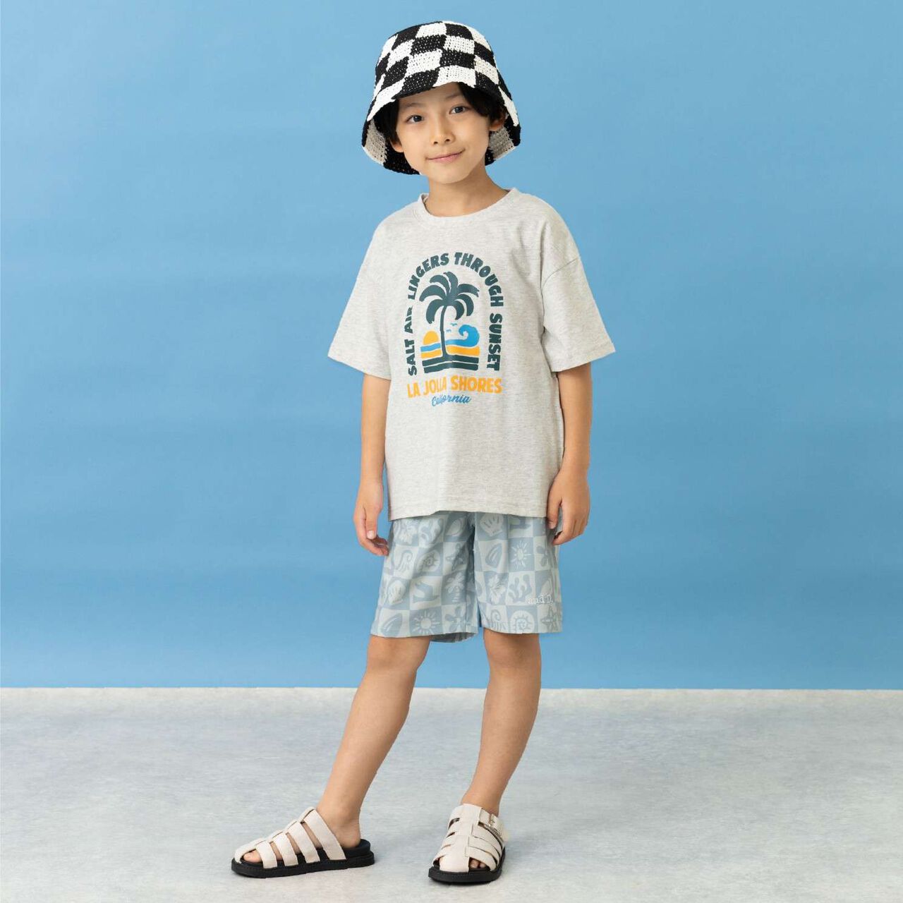 [365D.] Assorted Beach Print Cotton 100% Short Sleeve T-Shirt,Milky white, large image number 2