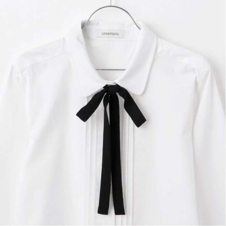 Easy-Care Graduation Bow Tie Blouse,Off white, medium image number 16