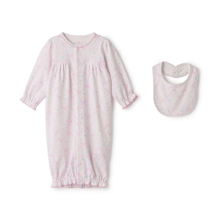 [Box Included] Rabbit Ribbon Pattern 2WAY All-in-One & Bib Set,Off white, medium image number 5