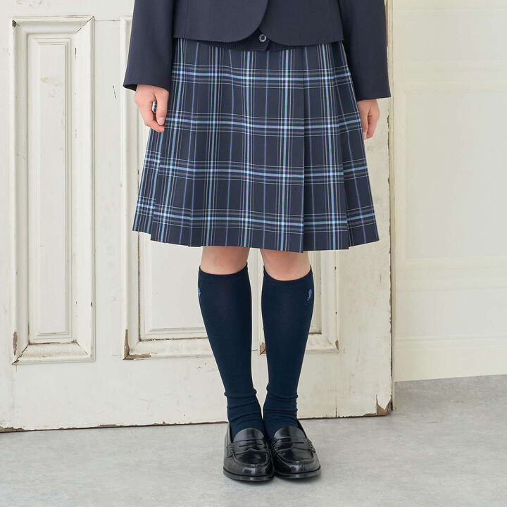 [Graduation Attire] Side Pleated Check Skirt, Machine Washable,, medium