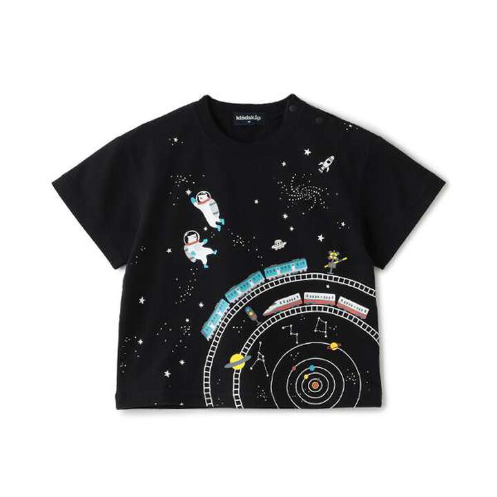 Space and Train Short Sleeve T-Shirt,Blue green, medium image number 12