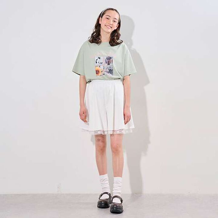 Lace Hem Culottes,Off white, medium image number 12