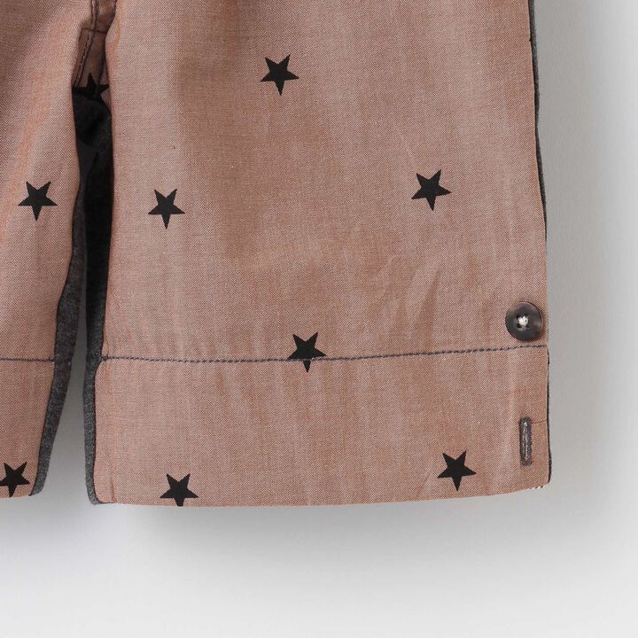 Star Pattern Denim Half Pants,Navy, medium image number 3