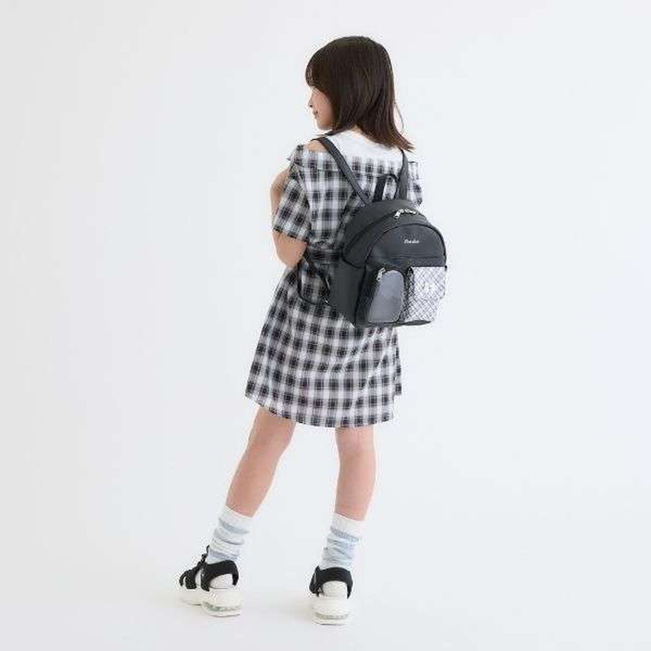 Double Pocket Checkered Backpack,Pink, large image number 5