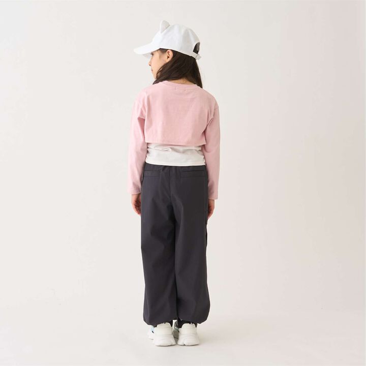 100% Cotton Anti-Stain Layered Short Long-Sleeve T-Shirt,Lavender, medium image number 7