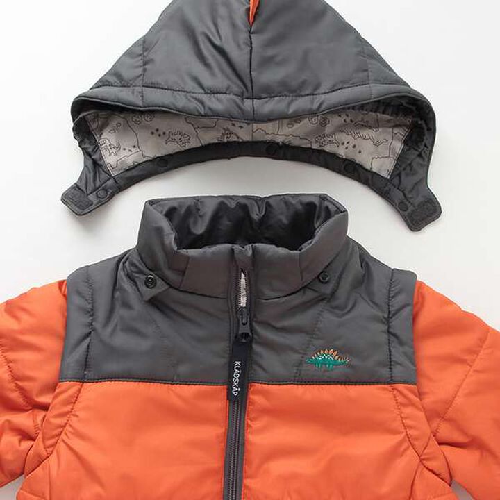 Dinosaur 3-Way Puffer Jacket,Orange, medium image number 9