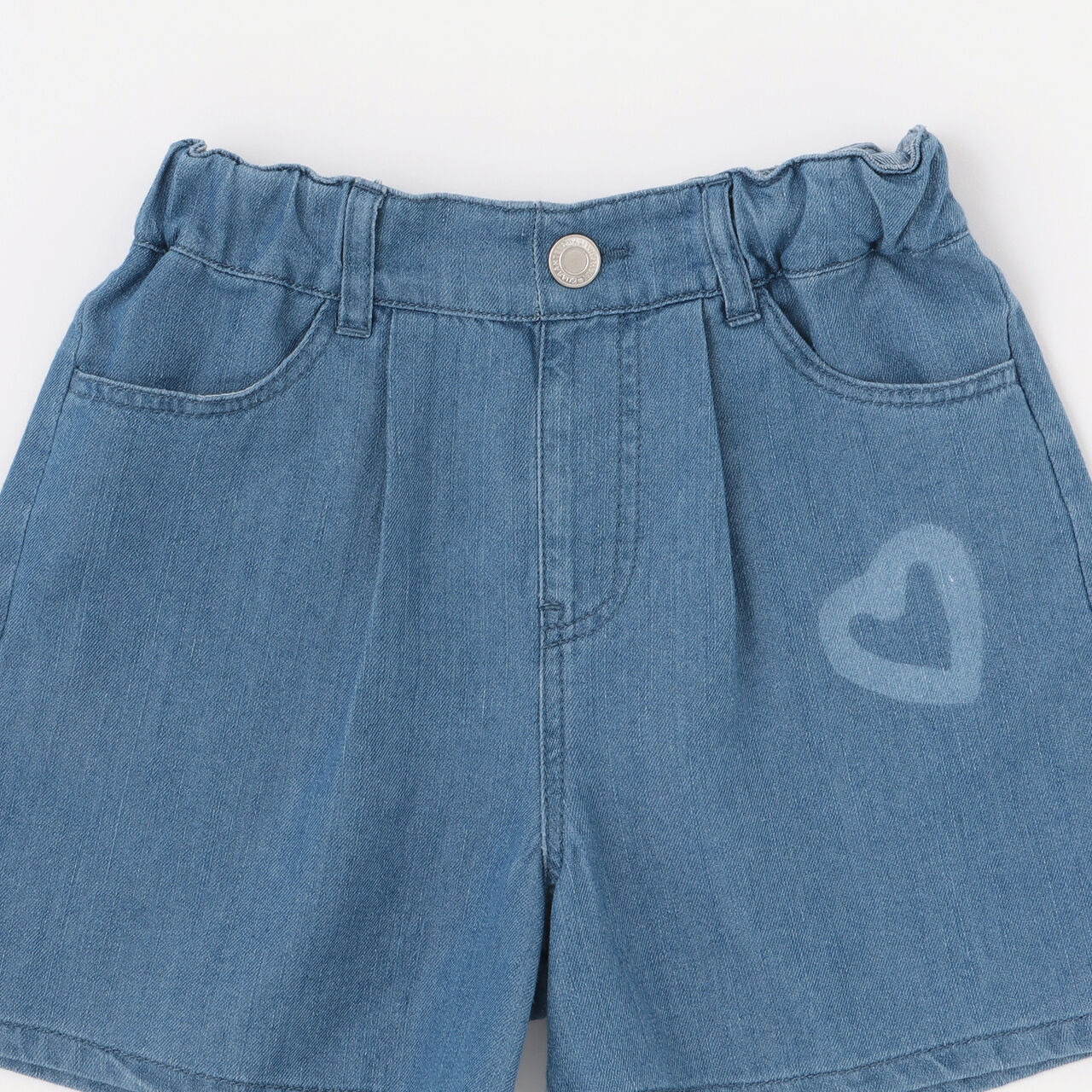 [Cool Touch] Heart Spray Denim Shorts,Gray, large image number 2