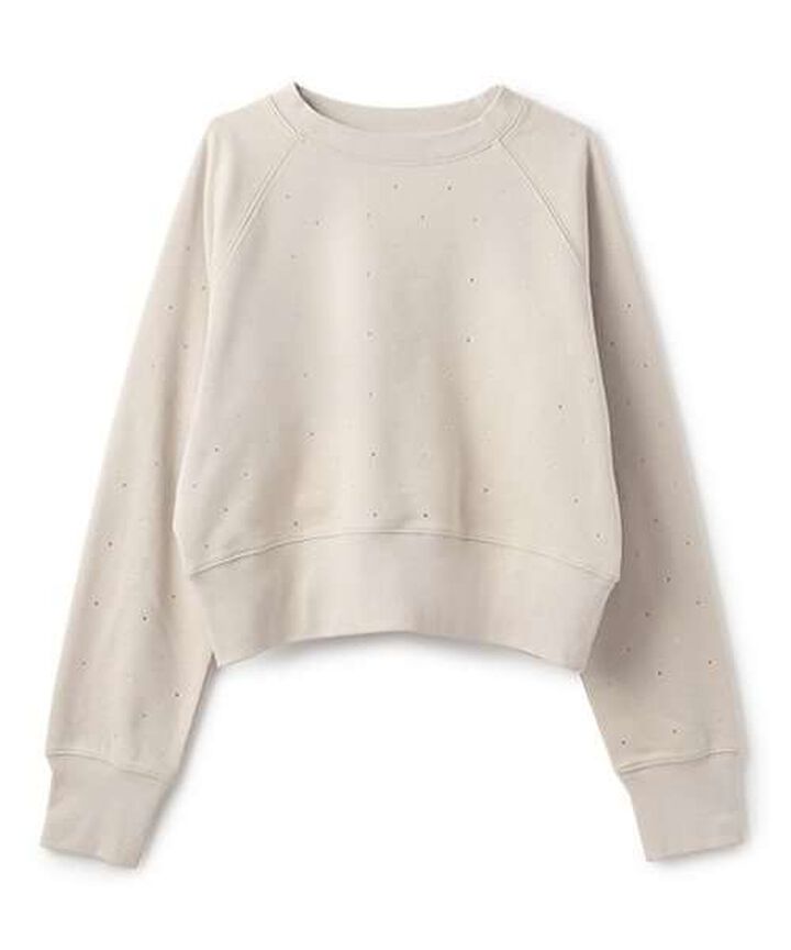 Rhinestone Fleece Pullover,Beige, medium image number 12