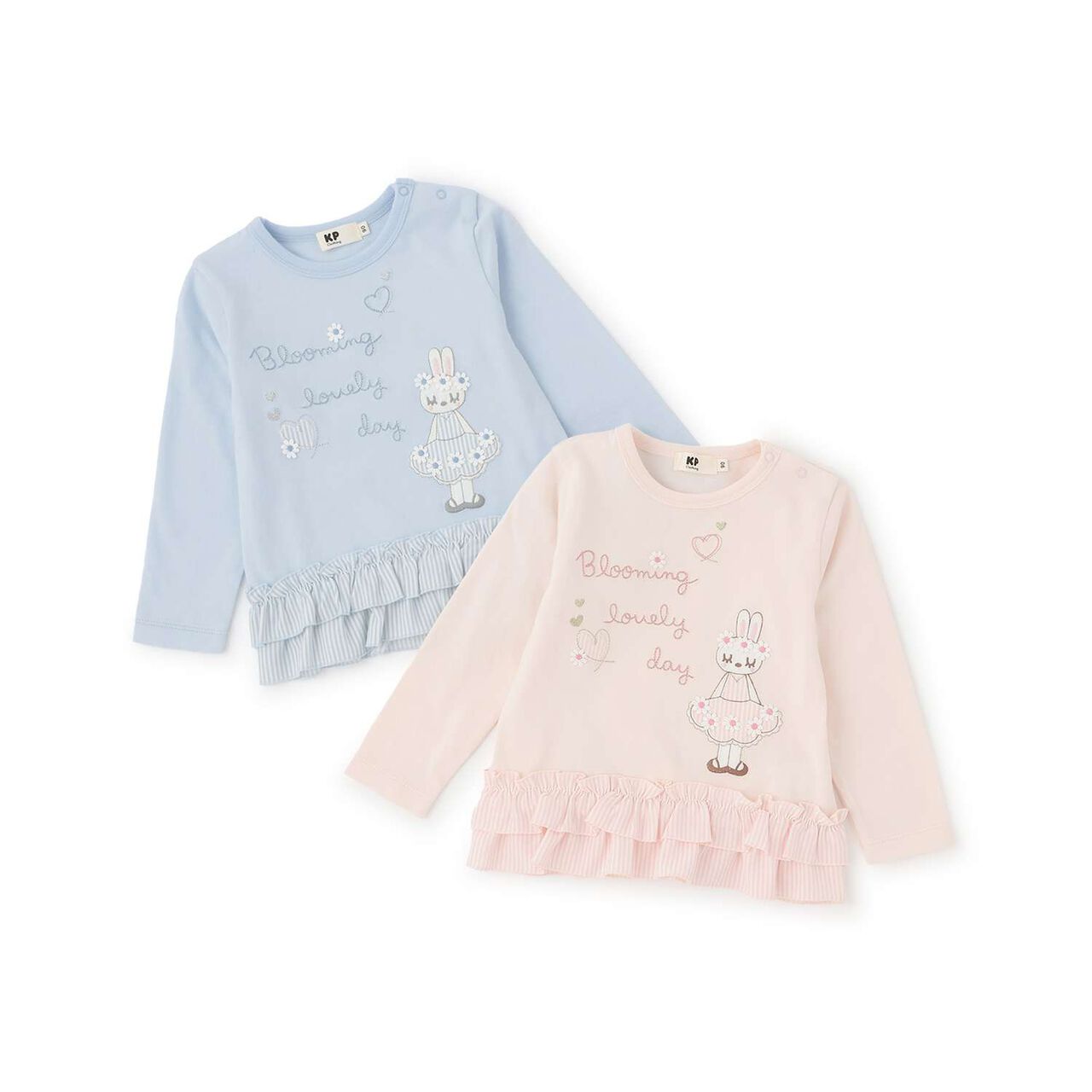 Mimi-chan Layered Frill Long-Sleeve Tunic,Pink, large image number 7