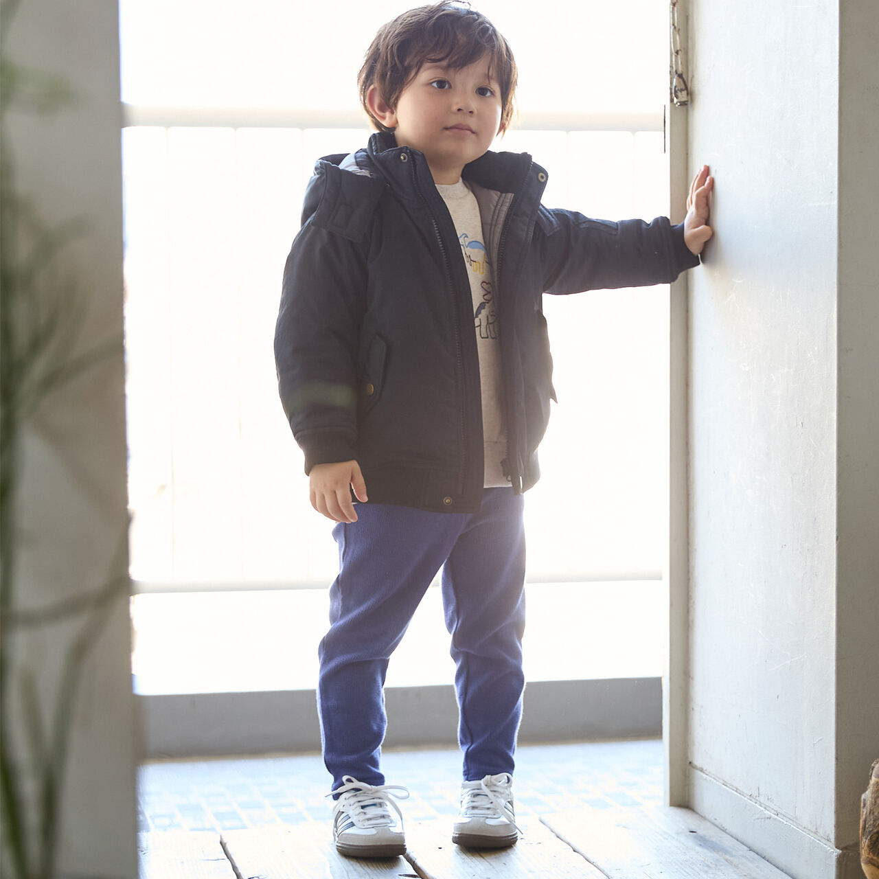 Washable MA1 Style Removable Hood Jacket,Khaki, large image number 5