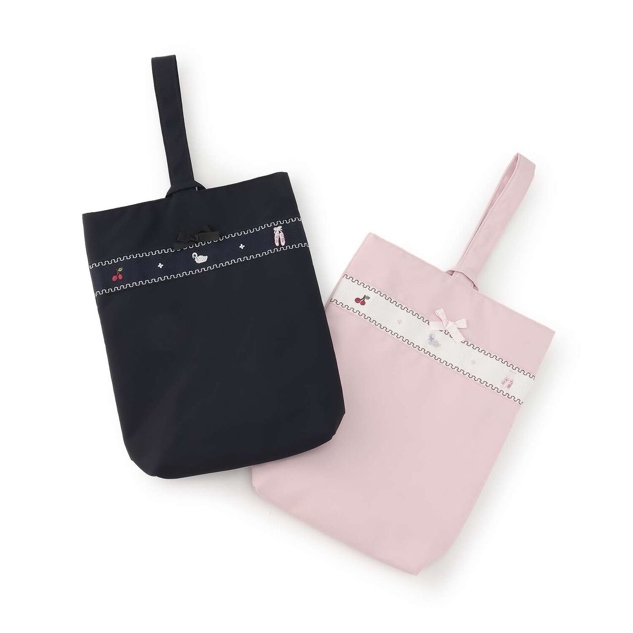 [For Preschool Use] GIRLS Embroidery Shoe Bag,Navy, large image number 6