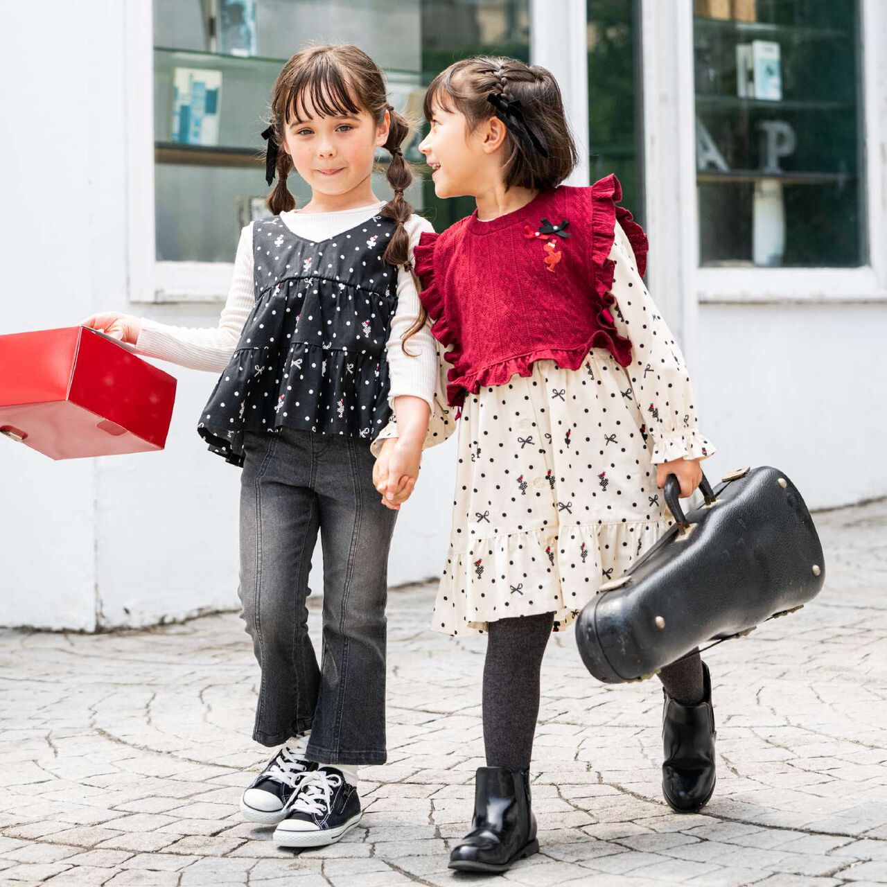 Dot Ribbon Pattern Viera One-Piece Dress [with Tippet],Ivory, large image number 11