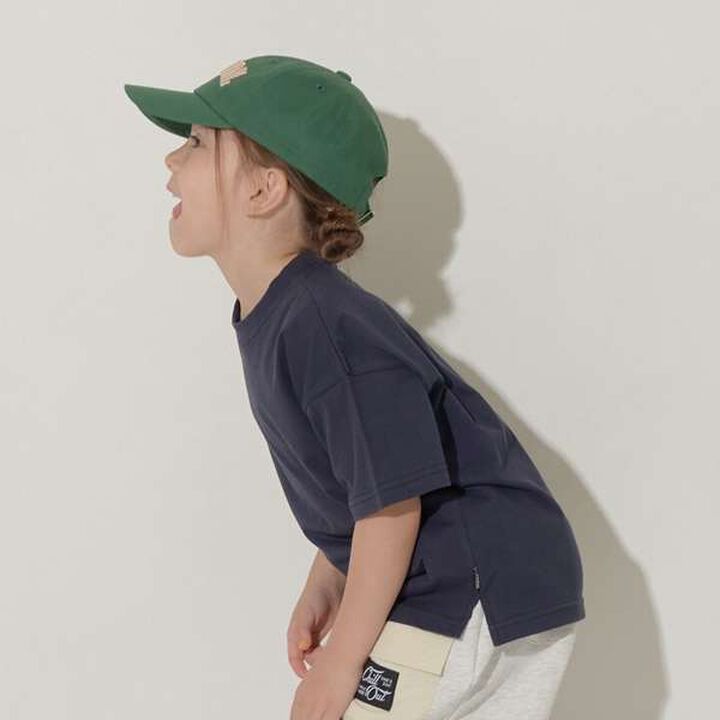 Non-Deforming Soft Cotton Hem Slit Simple Big T-Shirt,Charcoal gray, medium image number 4