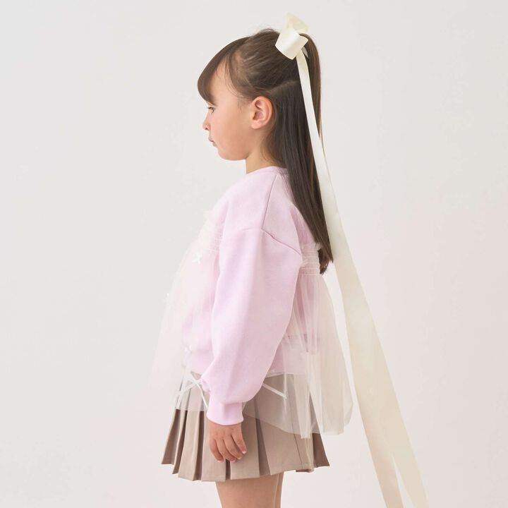 [Lycee Mine Ballet Series] Wool Lined Sweatshirt with Tulle and Ribbon,Ivory, medium image number 15