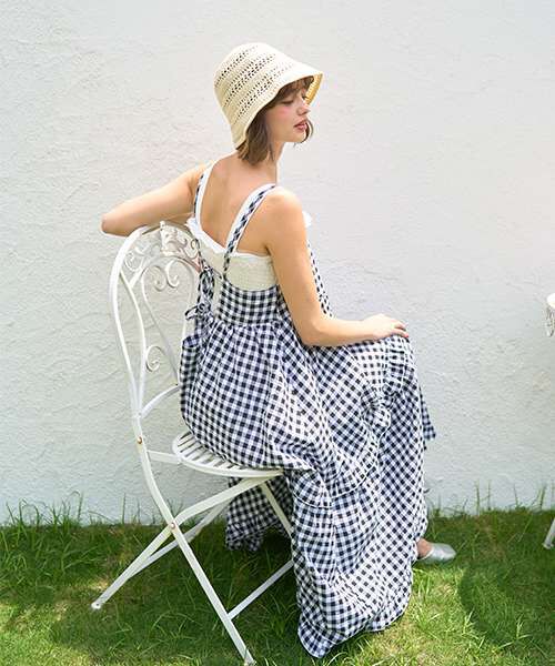 Gingham Check Camisole One-Piece Dress [Korean Fashion] | Narumiya