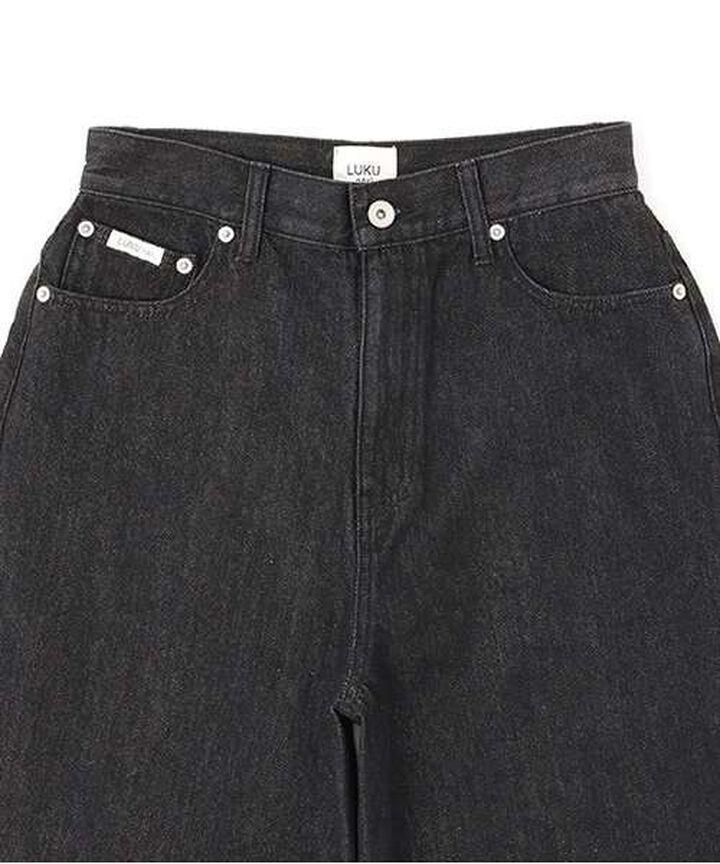 Denim Wide Tapered Pants,Sax blue, medium image number 5