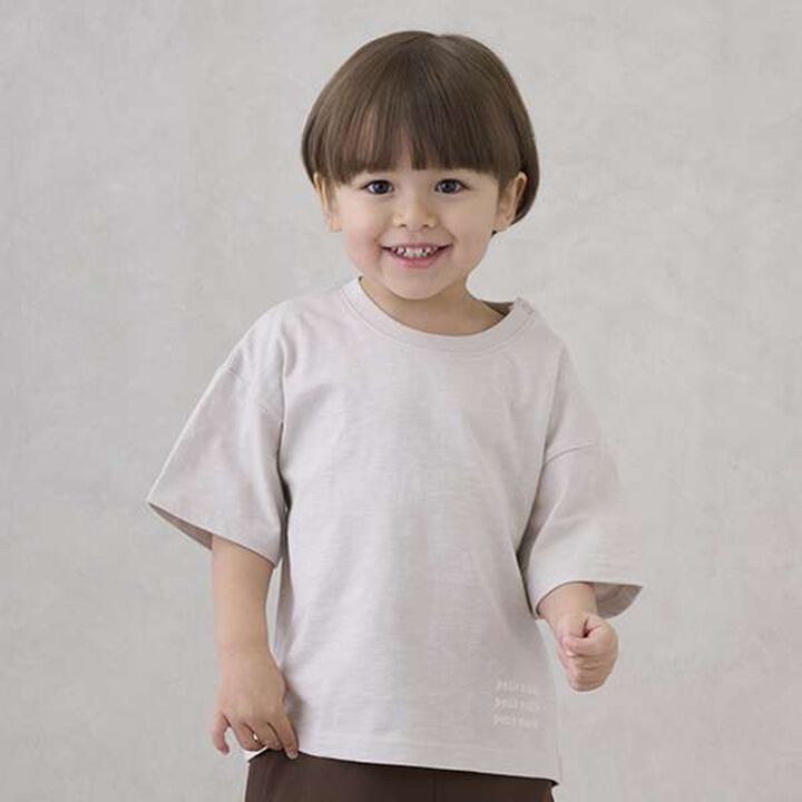 Anti-Stain Short Sleeve T-Shirt with Heart Design on Back,Light pink, medium image number 1