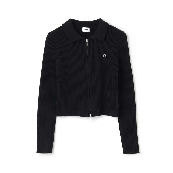 [LTXC] Washable Ribbed W Zipper Cardigan,Ivory, medium image number 12