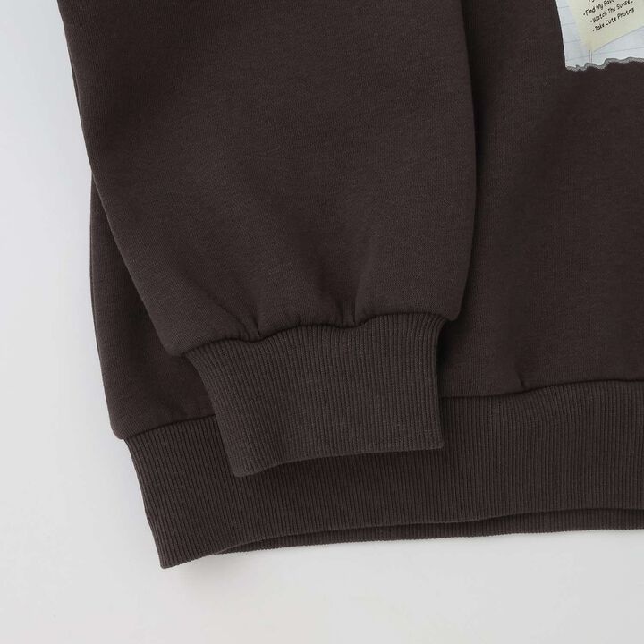 LTXC [Wool Lined] Sticker-Style Loose Fit Pullover Hoodie,Off white, medium image number 11