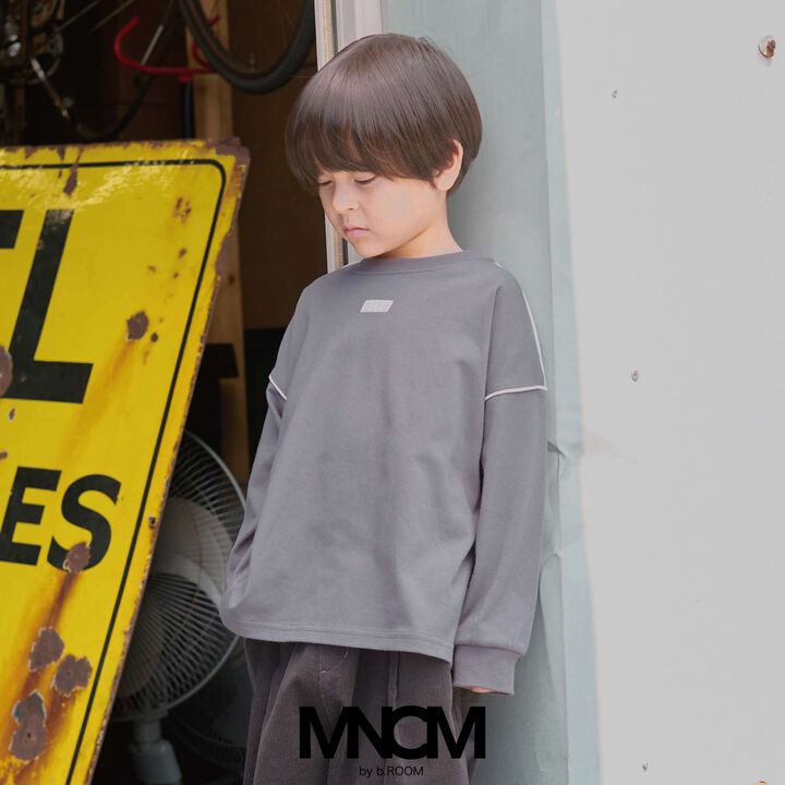 [MNCM] [Comfortable Jersey Fabric] Piping Big T-Shirt,Charcoal gray, medium image number 0