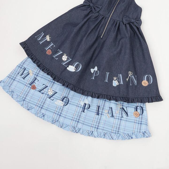 Logo Embroidered Camisole Dress & Long-Sleeve T-Shirt Set,Blue, medium image number 14
