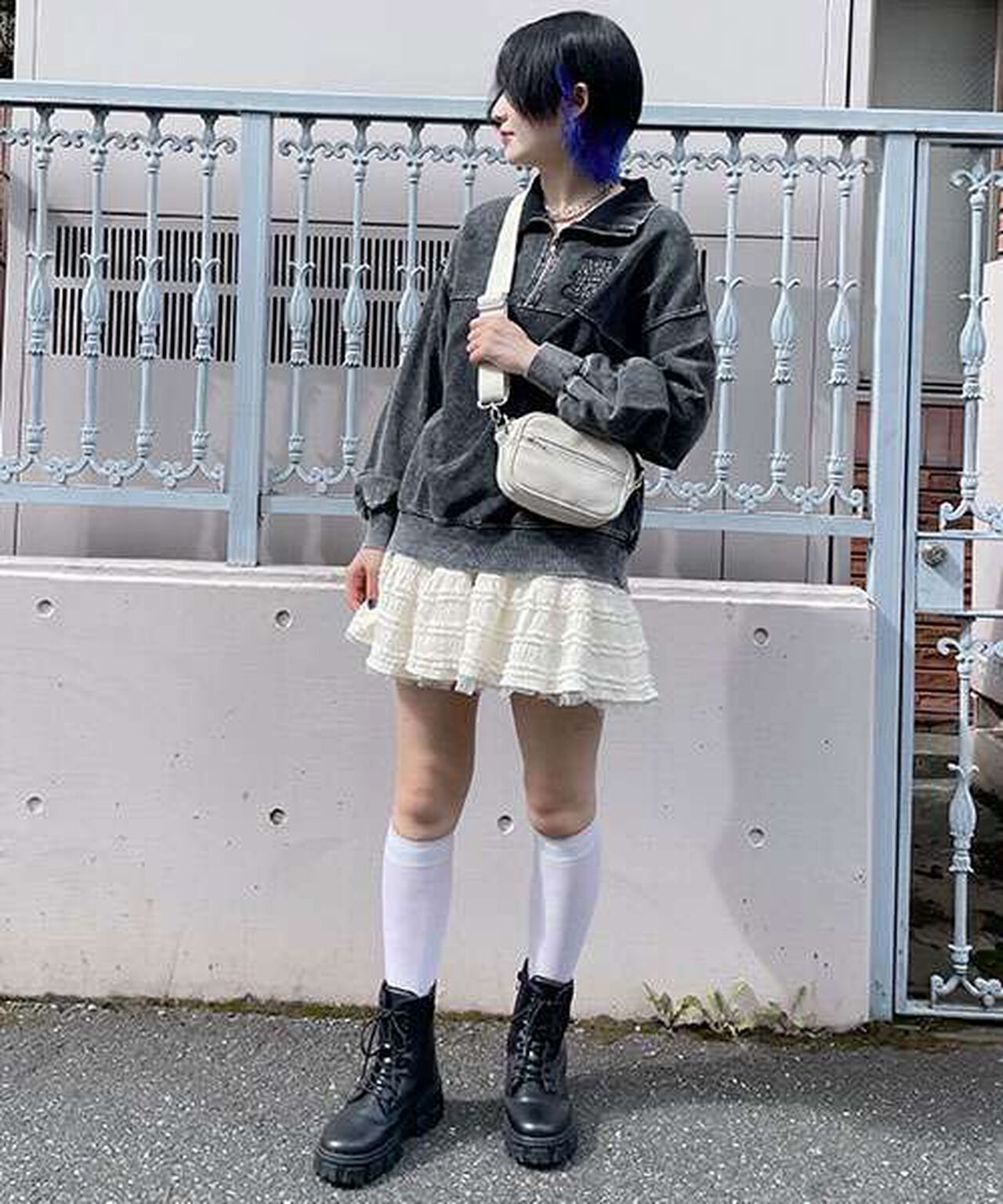 Half ZIP Pullover,Purple, large image number 5