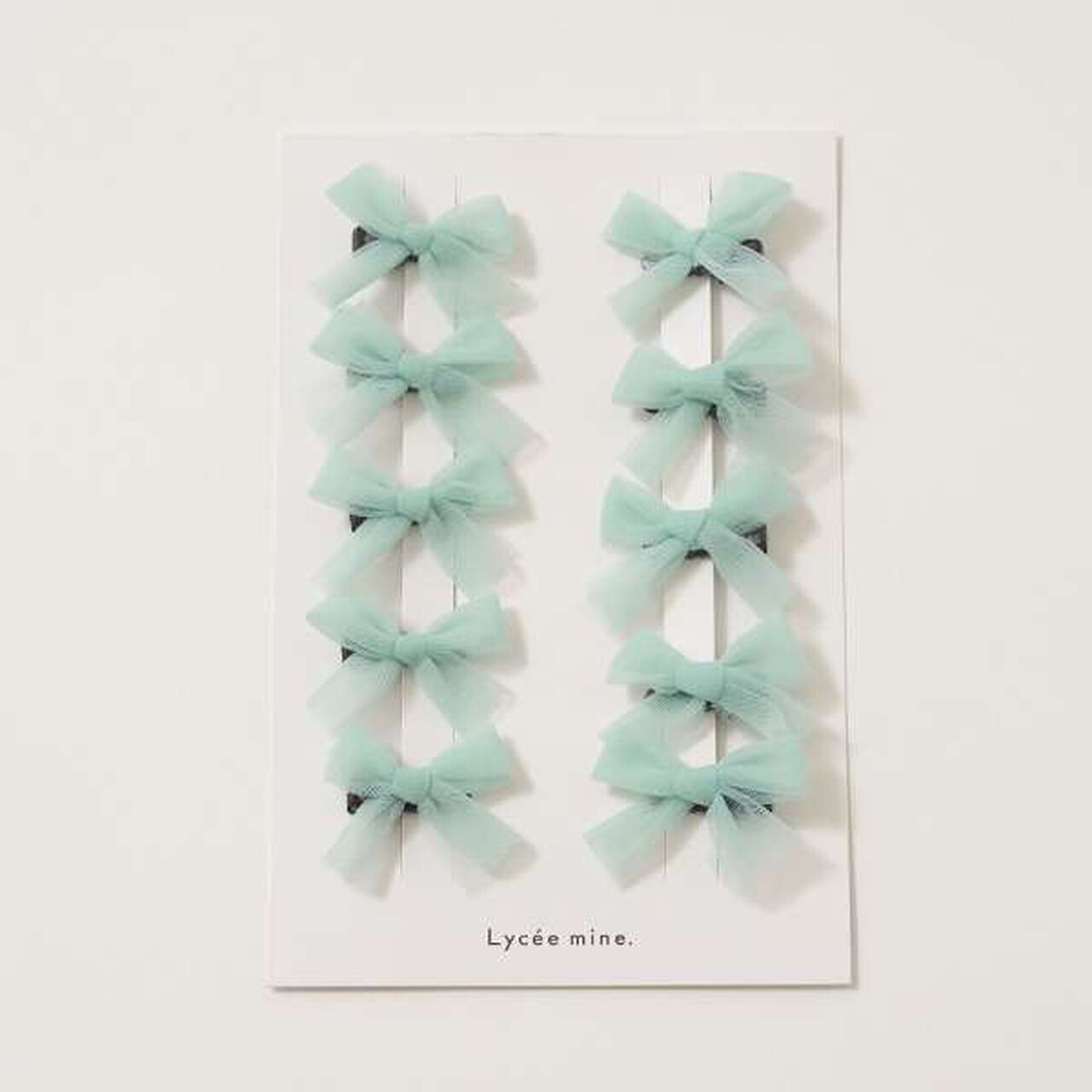 Tulle Ribbon Mini Hair Clips 10-Piece Set,Gray, large image number 9