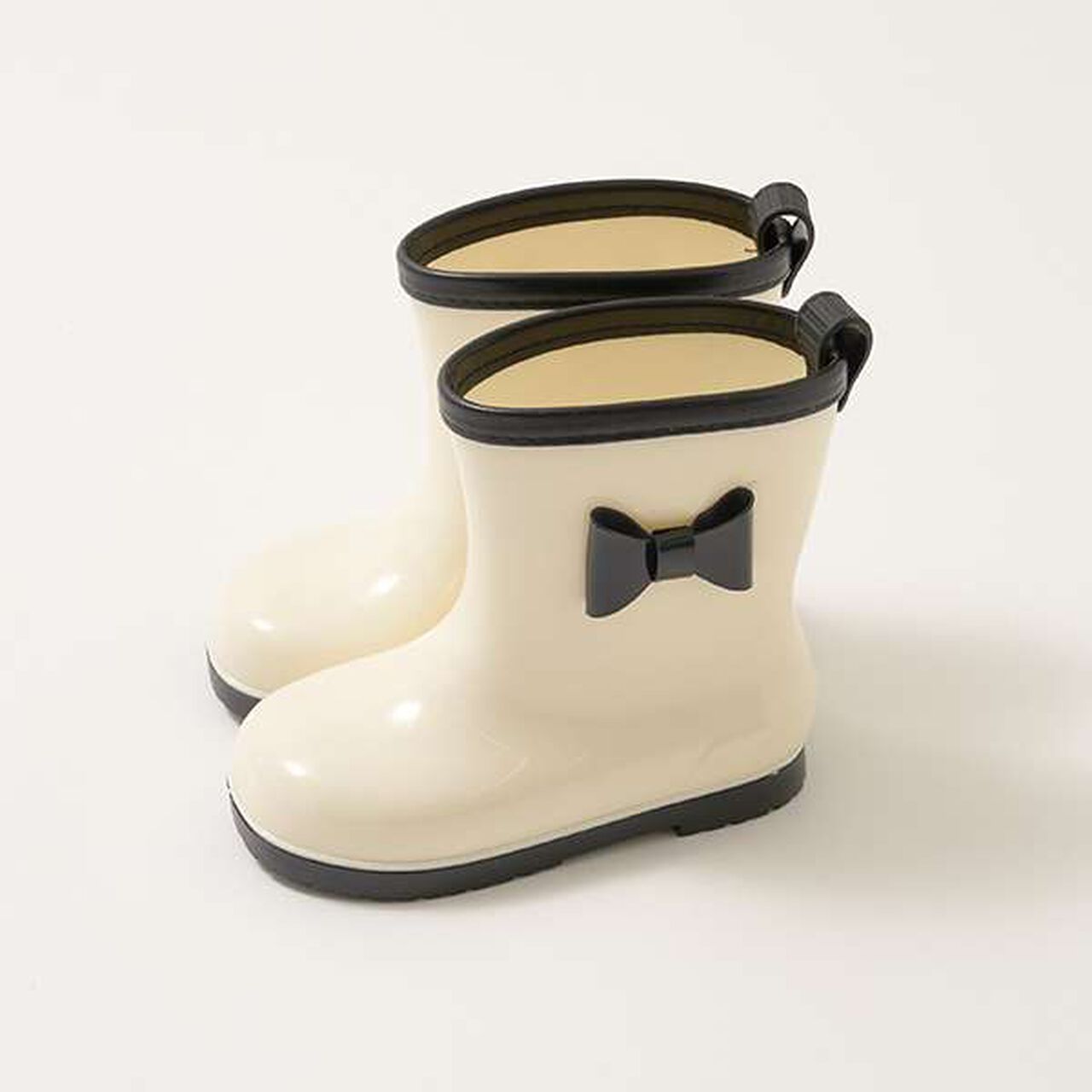 Bi-Color Rain Boots with Ribbon,Black, large image number 7