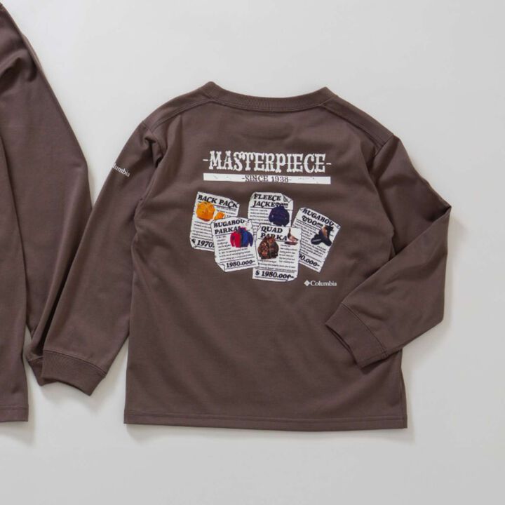 [Columbia] Kids Black Graphic Long Sleeve T-Shirt,Beige, medium image number 0