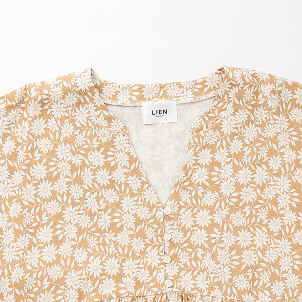 [Link] All-Over Pattern Long One-Piece Dress,Blue, large image number 7