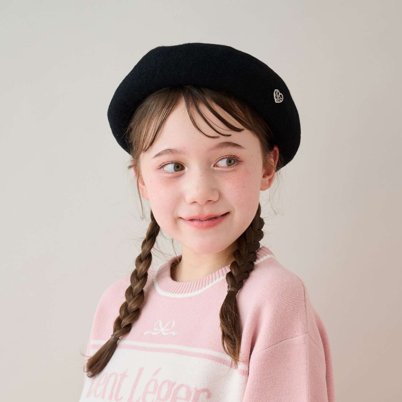 Velour Ribbon Beret Hat,Black, large image number 0