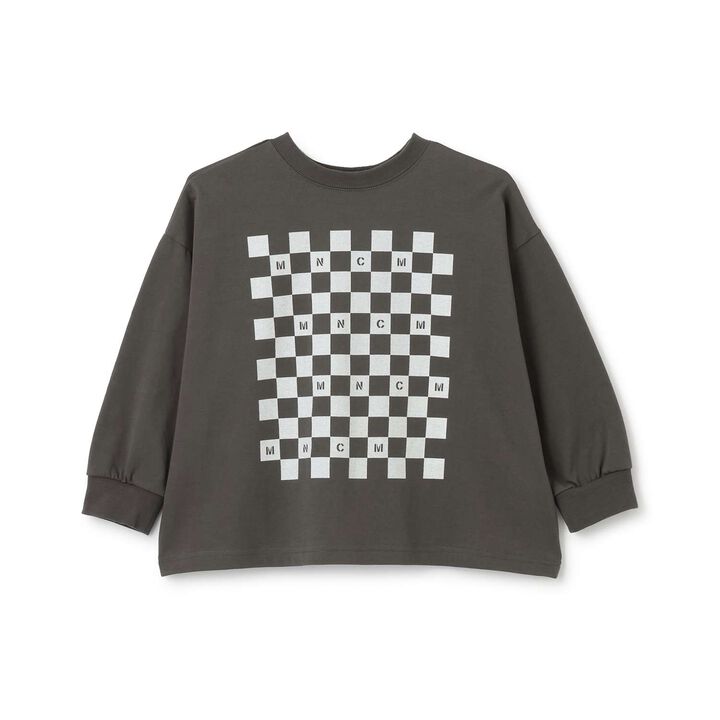 [Anti-Stain & Quick-Dry & Shape Retention] Checker Flag Printed T-Shirt [MNCM],Navy, medium image number 4