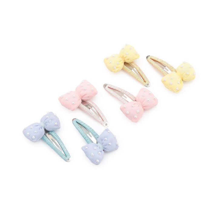 Puffy Ribbon Hair Clip (Set of 2),Light pink, medium image number 7