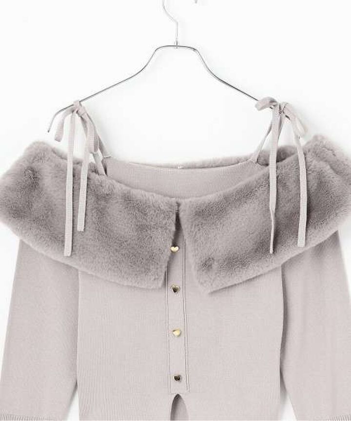 2 WAY Off-Shoulder Knit Pullover [Korean Fashion],Gray, medium image number 7