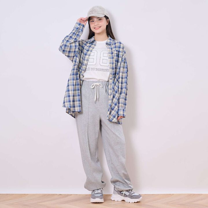 Front Peplum Checkered Shirt,Black, medium image number 14